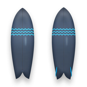 Custom Surfboard | Navy Squiggle